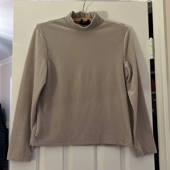 VTG Y2K Lee Riveted Stretchy Ribbed Velour Mock - Picture 8 of 9